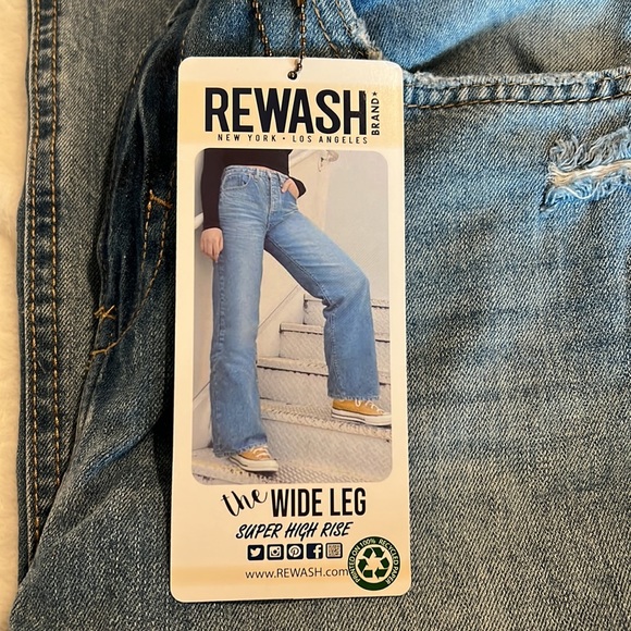 NWT Rewash Super High Rise Vintage Reunion Wide Leg Jeans - Picture 8 of 12